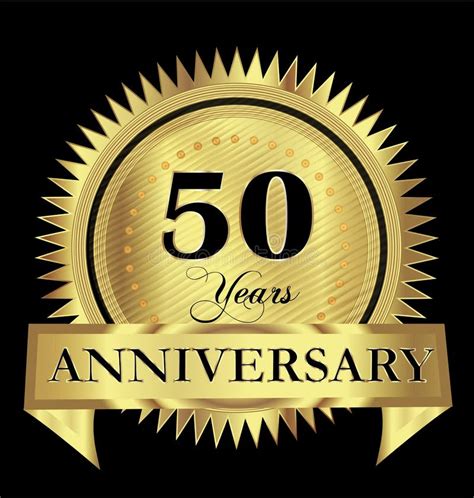 50th Golden Anniversary Birthday Seal Icon Vector Stock Vector