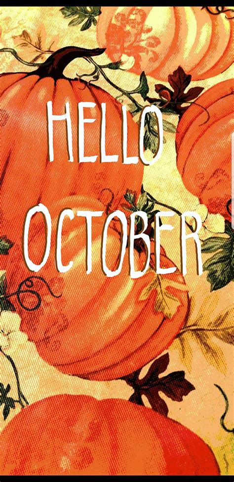 Download Hello October With Pumpkin Wallpaper