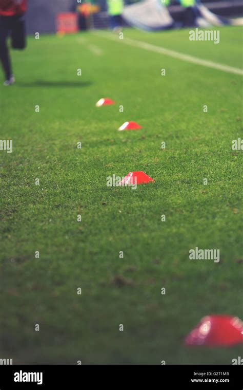 Soccer Football Field Training Equipment Stock Photo Alamy