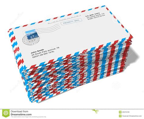 Stack Of Paper Mail Letters Stock Illustration - Illustration of ...
