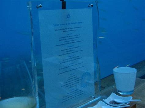 Ithaa Menu Picture Of Ithaa Undersea Restaurant Rangali Island
