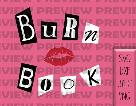 Burn Book SVG Mean Girls Inspired Cricut Ready Machine Etsy México