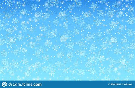 Snowflakes Background Vector Falling Snow Stock Vector