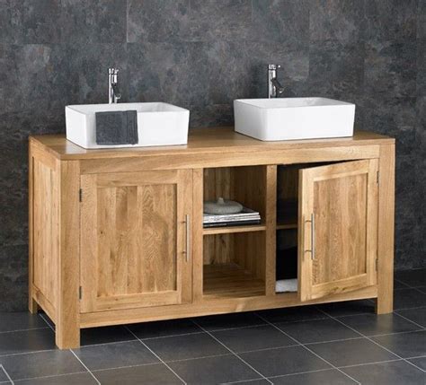 Alta Solid Oak 130cm Wide Bathroom Cabinet With Two Double Trieste Or