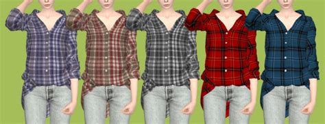 Loose Fit Plaid Shirt The Sims 4 Catalog
