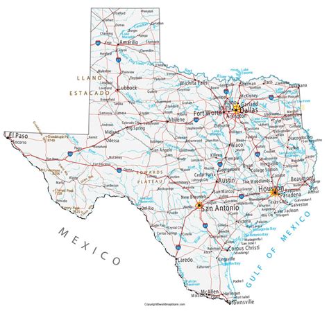 Labeled Texas Map With Capital World Map Blank And Printable