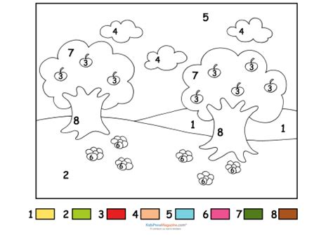 New free coloring pages stay creative at home with our latest. Apple Trees and Flowers Color By Number ...