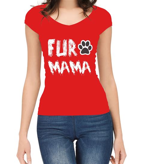 Funny Dog Paw Fur Mama Tee Shirt For Dog Loving Mom And Grand Mom