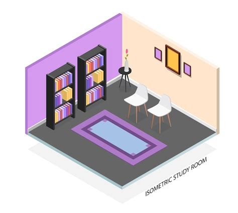 Premium Vector Isometric Study Room