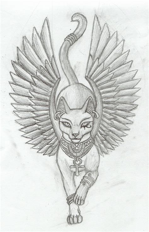 The uraeus is a symbol for the goddess wadjet. Egyptian cat tattoo | Tatuagens de gatos egípcios, Gatos ...