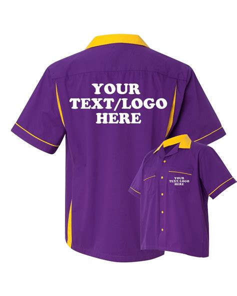 Custom Made Hilton Hp2244 Purple And Gold Bowling Shirt With