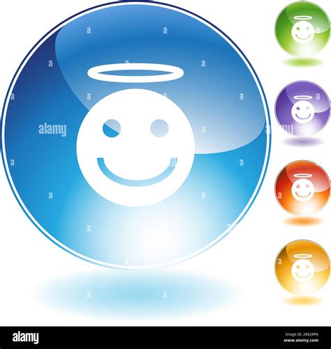 Angel Emoticon Icon Isolated On A White Background Stock Vector Image