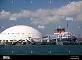 The Queen Mary museum and hotel ship at Long Beach Califorina USA Stock ...