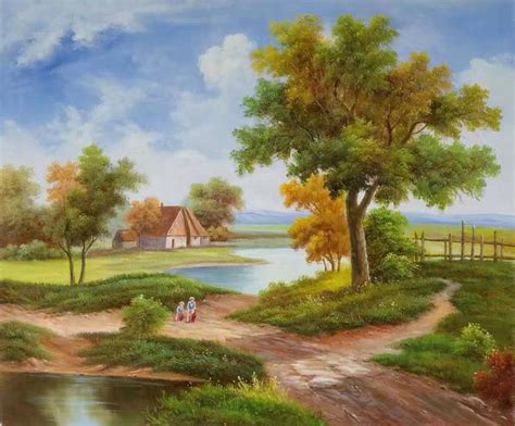 Hand Painted Oil Painting On Canvasimage Of The Countryside50x60cm19