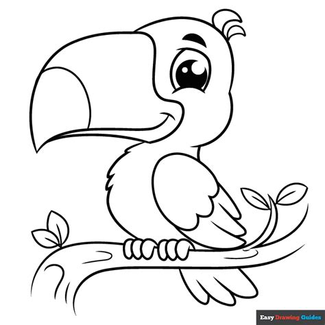 Toucan Coloring Page Easy Drawing Guides