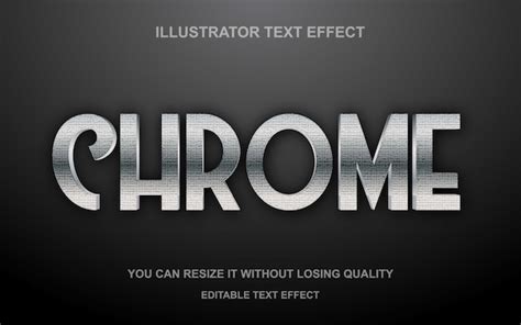 Chrome Text Effect Editable Font Style Premium Vector