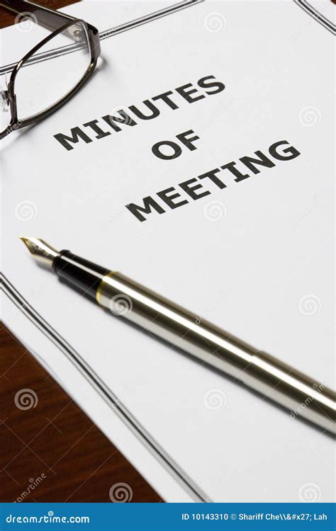 Minutes Of Meeting Stock Photo Image 10143310