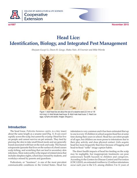 Head Lice Identification Biology And Integrated Pest Management