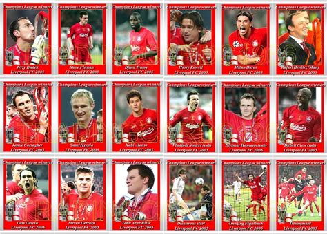 Liverpool European Champions League Winners 2005 Football Trading Cards