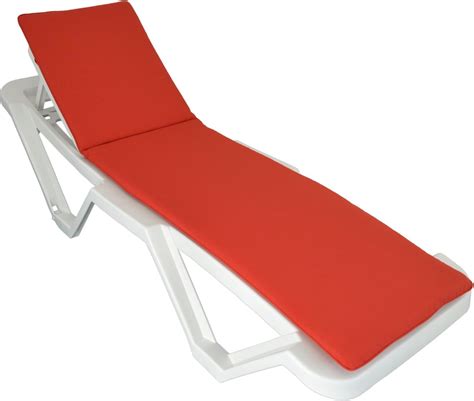 Red Sun Lounger Cushion Pad Replacement For Sunlounger Garden Patio Bed