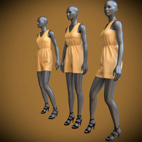 Posed Female Mannequins Jumpsuit 3D TurboSquid 1394215