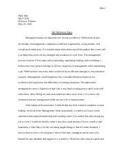 Types of reflective writing assignments. Self Reflection Paper MGT 3120 - Mai 1 Betty Mai MGT 3120 ...