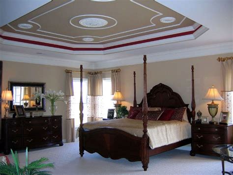 Tray ceiling faux painted in soft metallic under seas inspired tones. 20 Elegant Modern Tray Ceiling Bedroom Designs