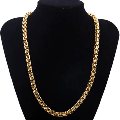 Byzantine Chain Yellow Gold Filled Classic Style Mens Necklace Solid