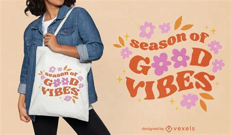 Good Vibes Season Tote Bag Design Vektor Download