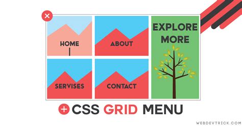 CSS Grid Menu Layout With Display Flex Responsive Grid Design