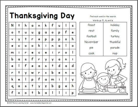 November Word Search Packet Mamas Learning Corner