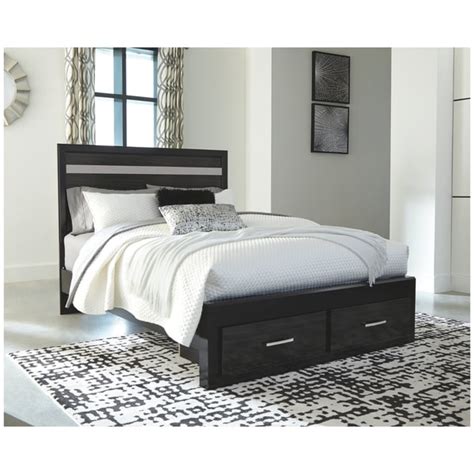 Shop Carbon Loft Orczy Black Panel Bed With Storage Free Shipping