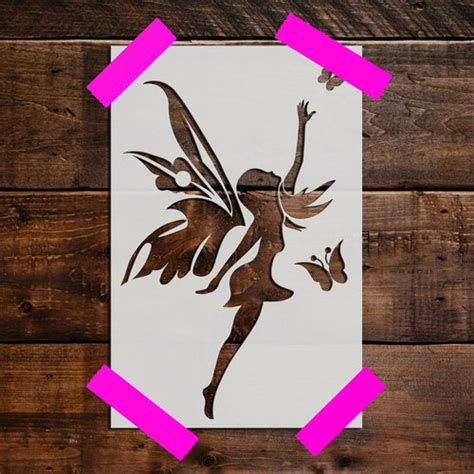 Fairy Stencil Reusable Fairy Stencil Art Stencil Diy Etsy