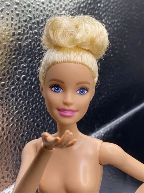Barbie Doll Articulated Joints Nude Blonde Curly Bun Hairstyle Millie