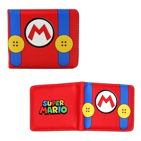 Mario Overall Super Mario Bros 4x5 Bi Fold Wallet