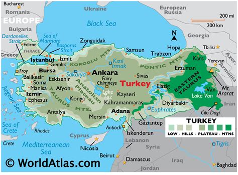 Turkey Maps Including Outline And Topographical Maps