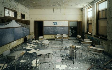 Abandoned Classroom By Delphiaht On Deviantart Abandoned Places