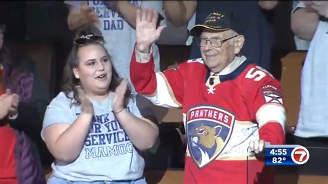wwii veteran honored by florida panthers right before 97th birthday wsvn 7news miami news