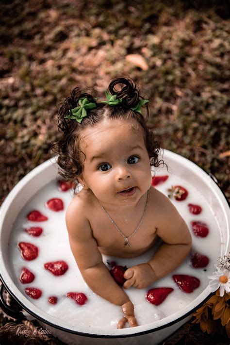 Baby In A Bath Of Strawberries Brevi Baby Bath