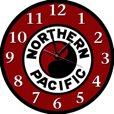Northern Pacific Railroad Logo Round Clock A
