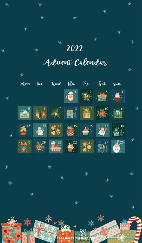 10 Christmas Calendar Wallpapers Blue Teal Advent Calendar For Phone