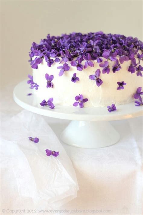 Small Wedding Cake With Purple Flowers Wedding Ideas
