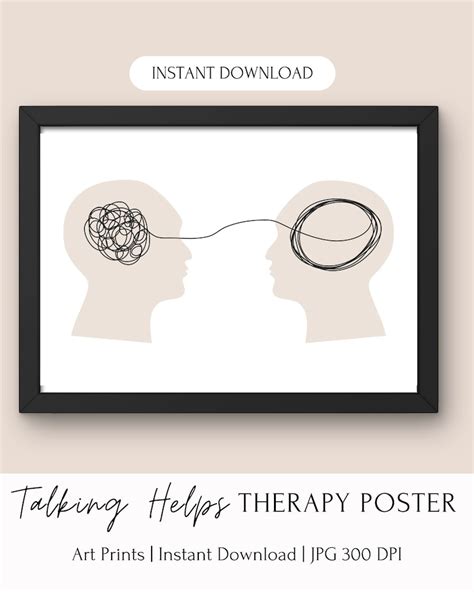 Talking Helps Therapy Poster Therapist Office Decor Cbt Wall Art