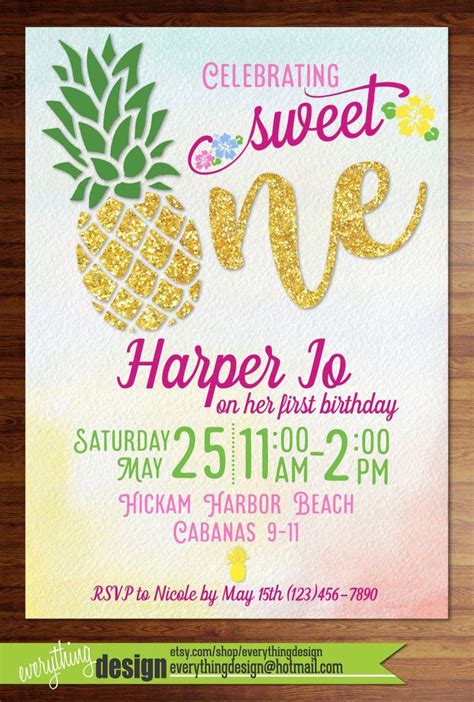 Download Sweet One | Pineapple Aloha | First Birthday Party | Baby ...
