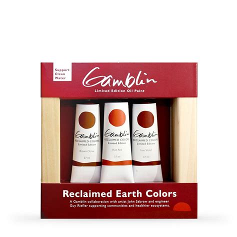 Gamblin Artist Oil Paint 37ml Reclaimed Earth Colours Set Of 3