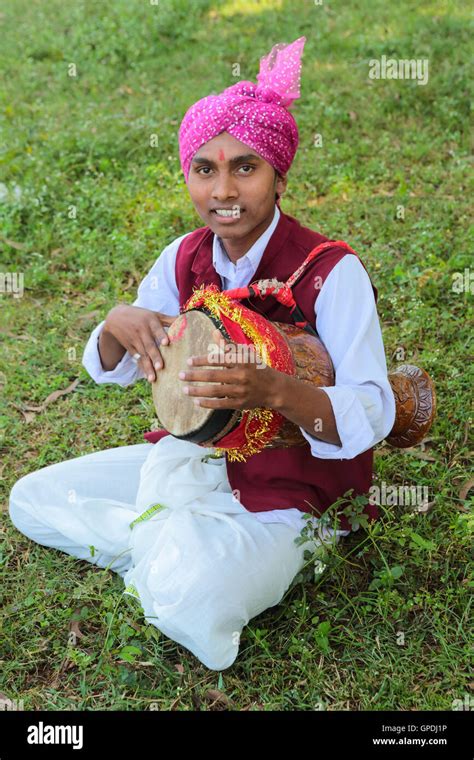 Tribal Musician Playing Folk Music Jagdalpur Bastar Chhattisgarh