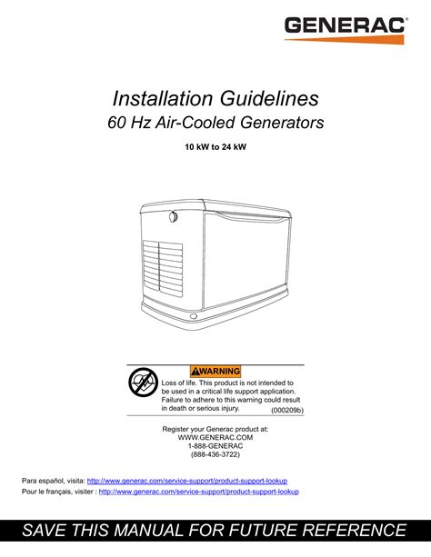 Generac 24 Kw G0072090 Standby Generator Manual Manualzz