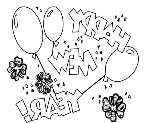 Celebrate New Year Eve With Three Balloons Coloring Page Coloring Home