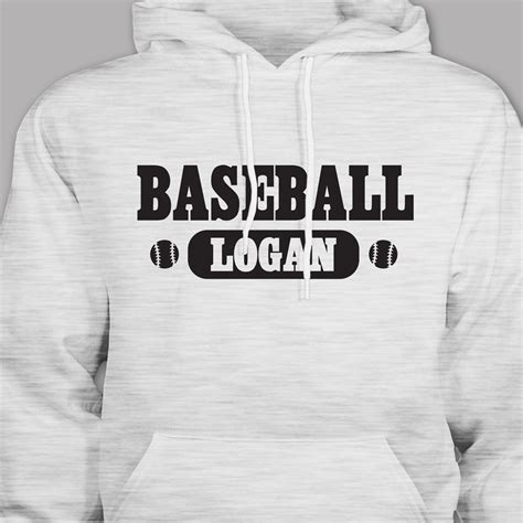 Personalized Baseball Sweatshirt Personalized Baseball Hooded Sweatshirt