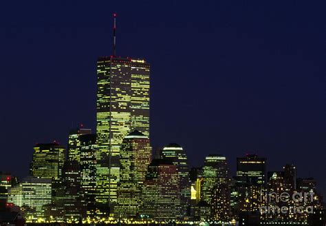 World Trade Center Twin Towers At Night New York City Photograph By